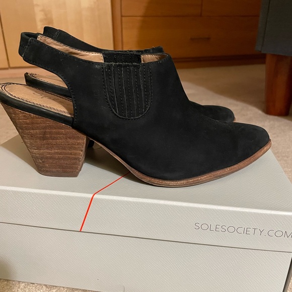 Splendid Black Leather Slingback Bootie 7.5 - Picture 4 of 9